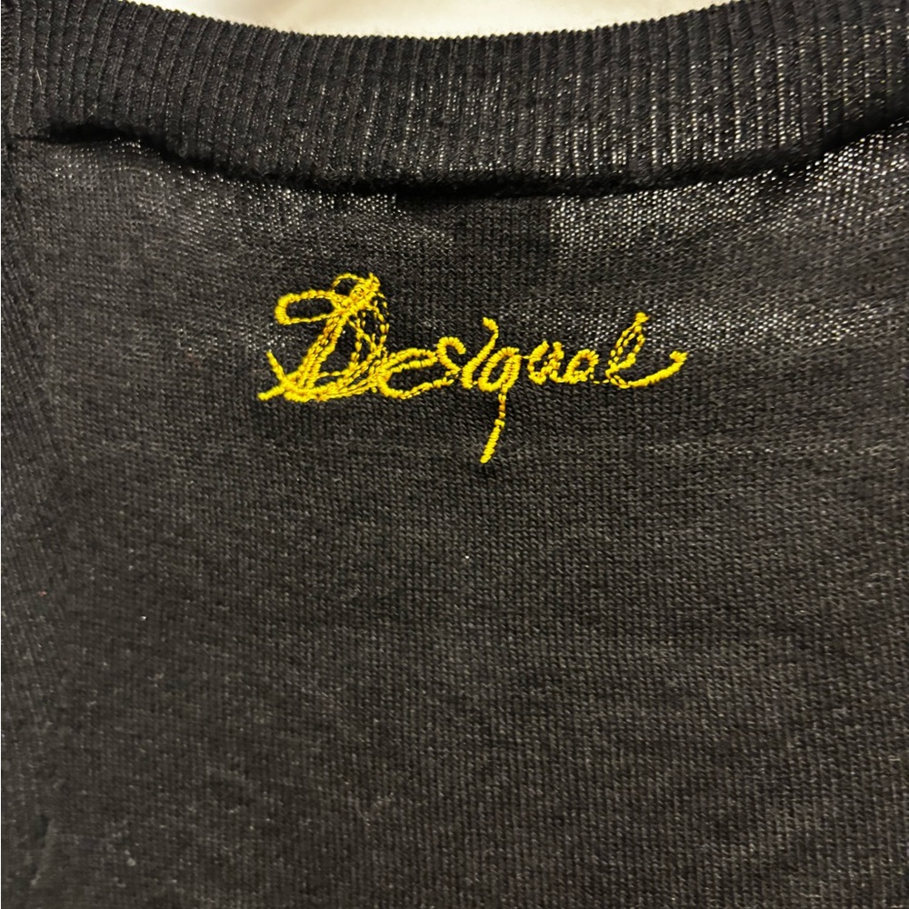 Desigual Black Top with Multicolor Floral Design - Picture 3 of 4